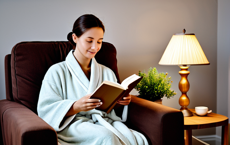 자기 돌봄을 위한 시간 배분 기술 - Serene Morning Ritual**

"A woman in comfortable, modest pajamas sitting cross-legged on a yoga mat ...