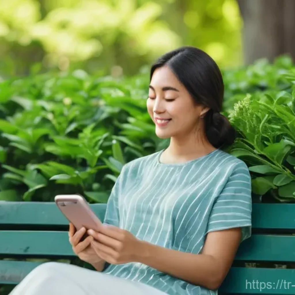 자기 돌봄을 위한 임상 심리학의 역할 - **Digital Detox and Inner Peace:** A serene individual, dressed in comfortable, modest casual clothi...